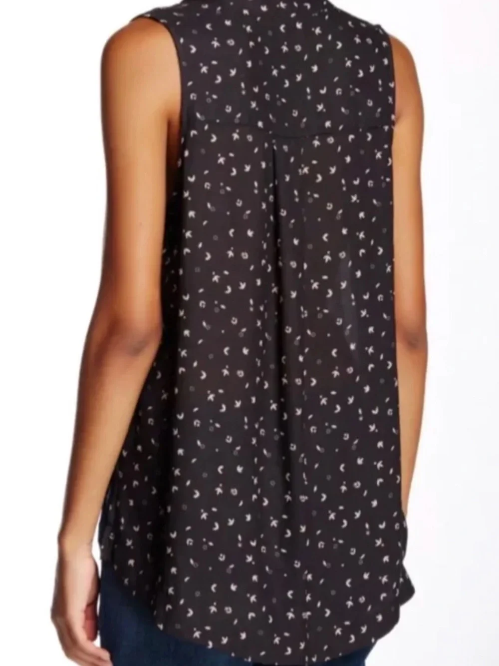 Free People Womens Sleeveless Tie Neck Bow Tank Blouse - Picture 4 of 10